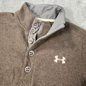 Under Armour Men's Small Brown ColdGear Specialist Storm Henley Pullover Fleece